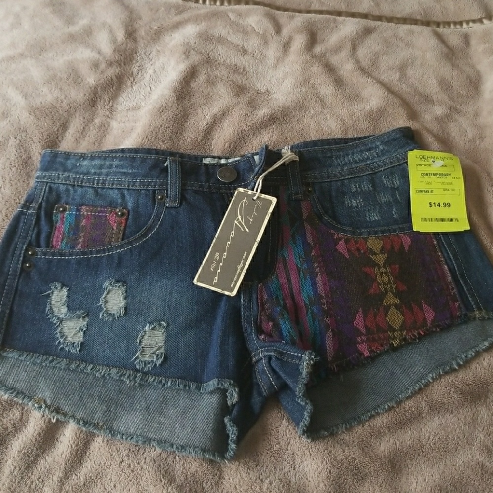 Tribal Jean Shorts