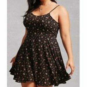 Floral Swing Dress with Back CrissCross Detail