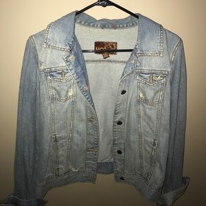 Hollister Destroyed Denim Jacket Size L