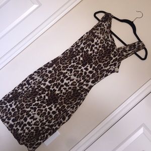 Calvin Klein Cheetah print sheath dress