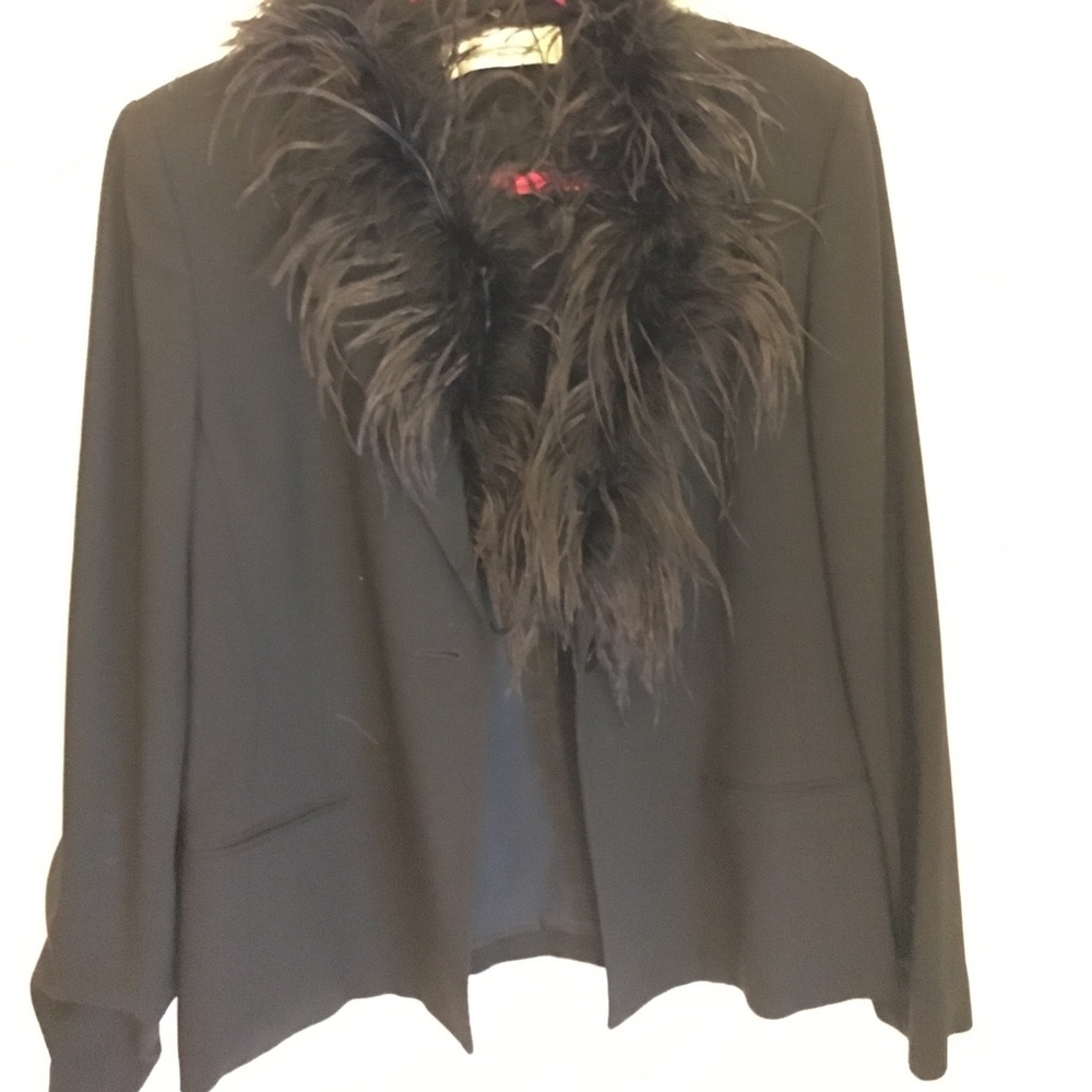 FEATHER COLLARED JACKET