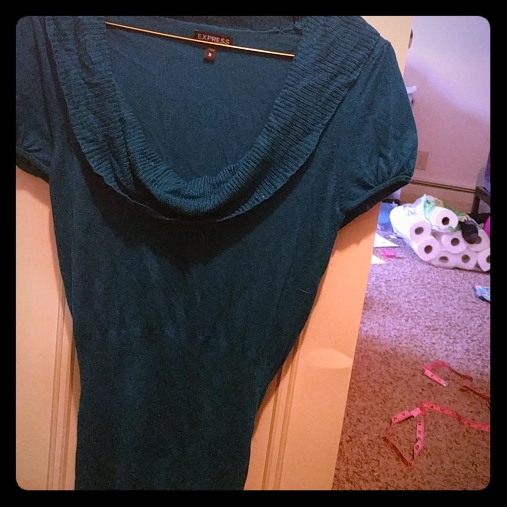 Express blue crowl neck shirt