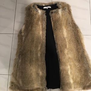 Faux fur vest.