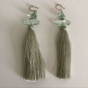 Anthropologie Seafoam Green Tassel Earrings Anthropologie Seafoam Green Tassel Earrings
