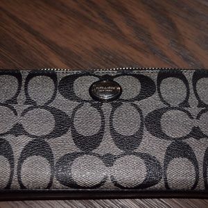 Black and grey leather Coach Wallet