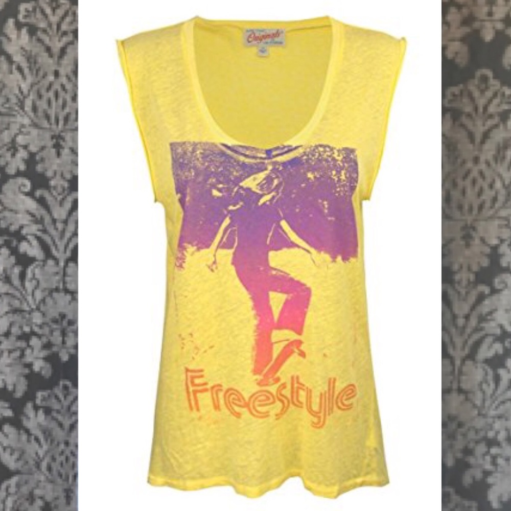 Pastel Gradient Yellow Skater Sleeveless Tee