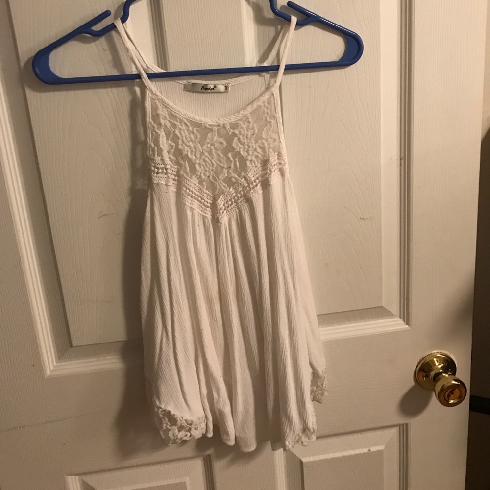 White hi neck lace shirt ❤️