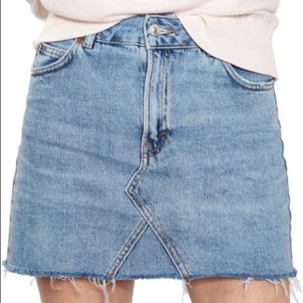 NWT Topshop moto denim miniskirt, sz. 6