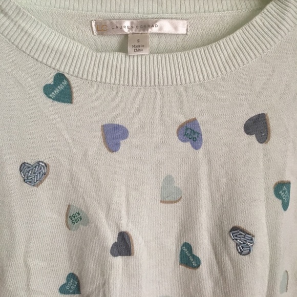 Lauren Conrad Candy Heart Sweater Small - Picture 1 of 3