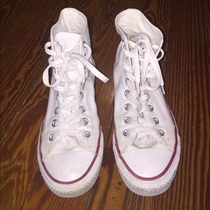 White converse all-star high tops - size W9.5