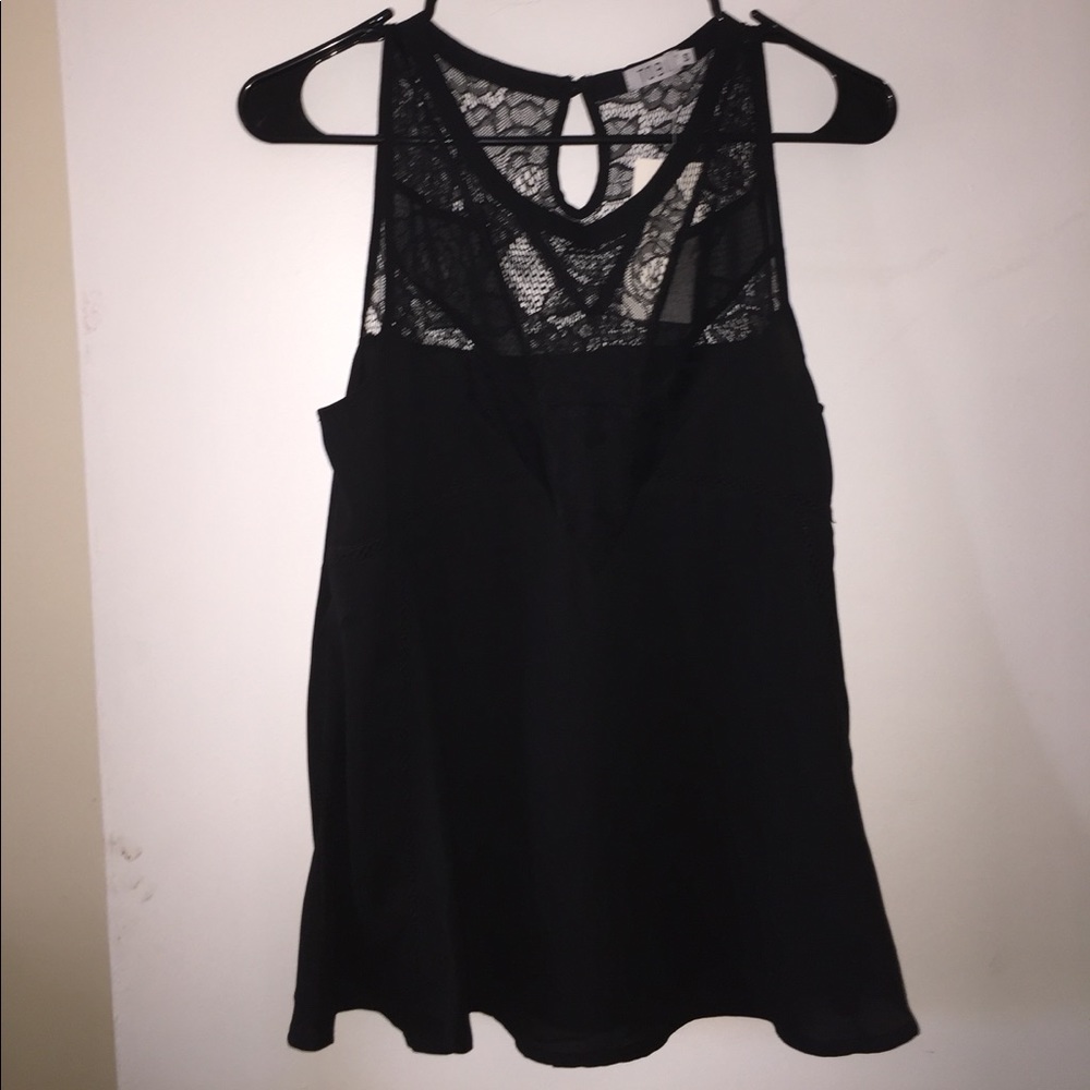 Cute black tank with lace