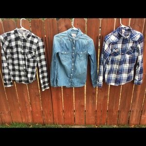Three gently used long sleeve woman's fall shirts