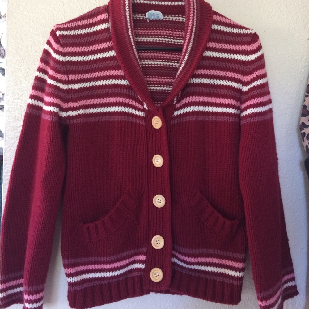Vintage Multi colored Maroon Sweater