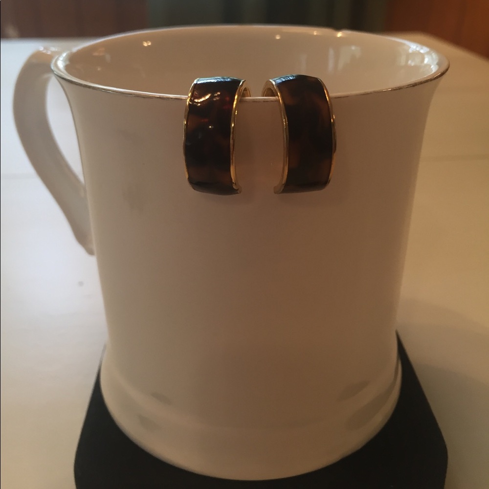 Vintage Tortoise Half Hoop Earrings