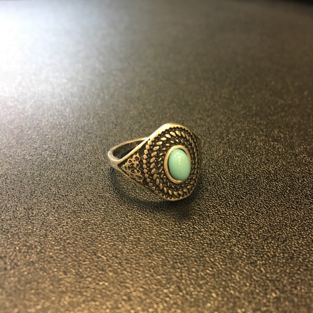 Turquoise Silver Ring Size 6