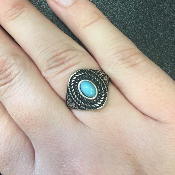 Turquoise Silver Ring Size 6 - Picture 2 of 2