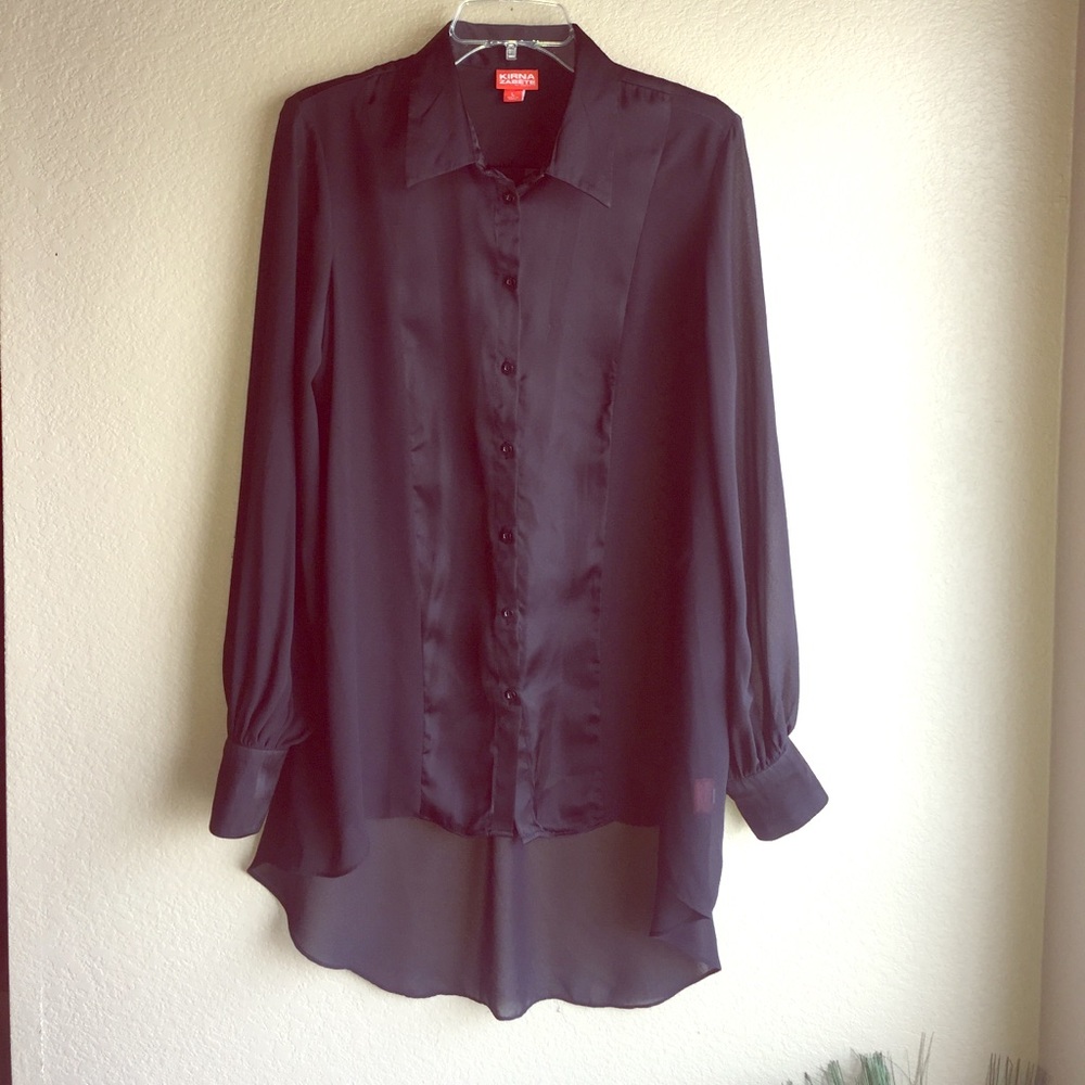 Mixed Media Black High/Lo Blouse
