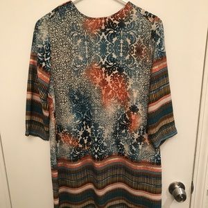 Multicolor long sleeve tunic/dress
