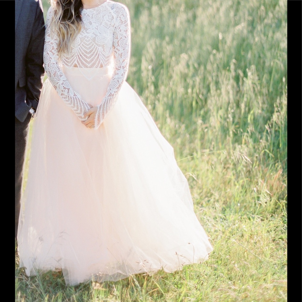 Space 46 Boutique Tulle 43" Blush skirt NWT