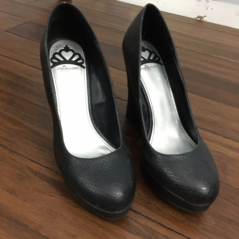 Fergalicious black wedges Size 8.5