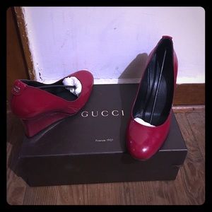 Red Gucci shoes