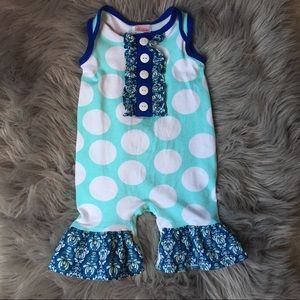 Ricrac & ruffles romper size 0/3