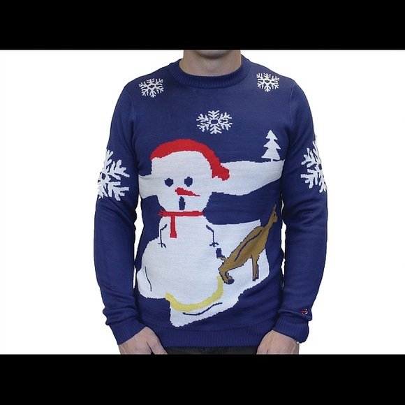 Snow Man Ugly Christmas Sweater - Yellow Snow NWT - Picture 2 of 2