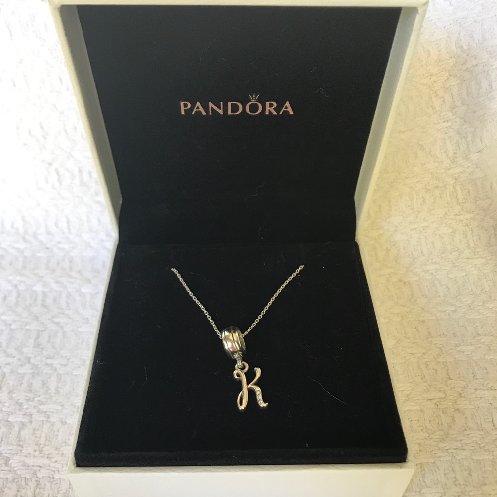 Genuine Pandora "K" initial necklace