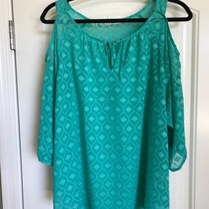 Cold shoulder sheer top