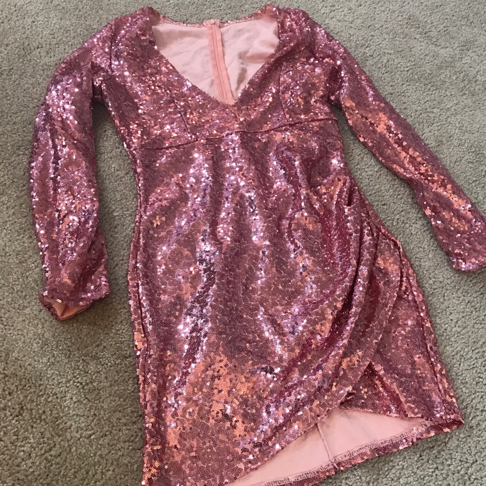 Sequin Pink Cocktail Dress