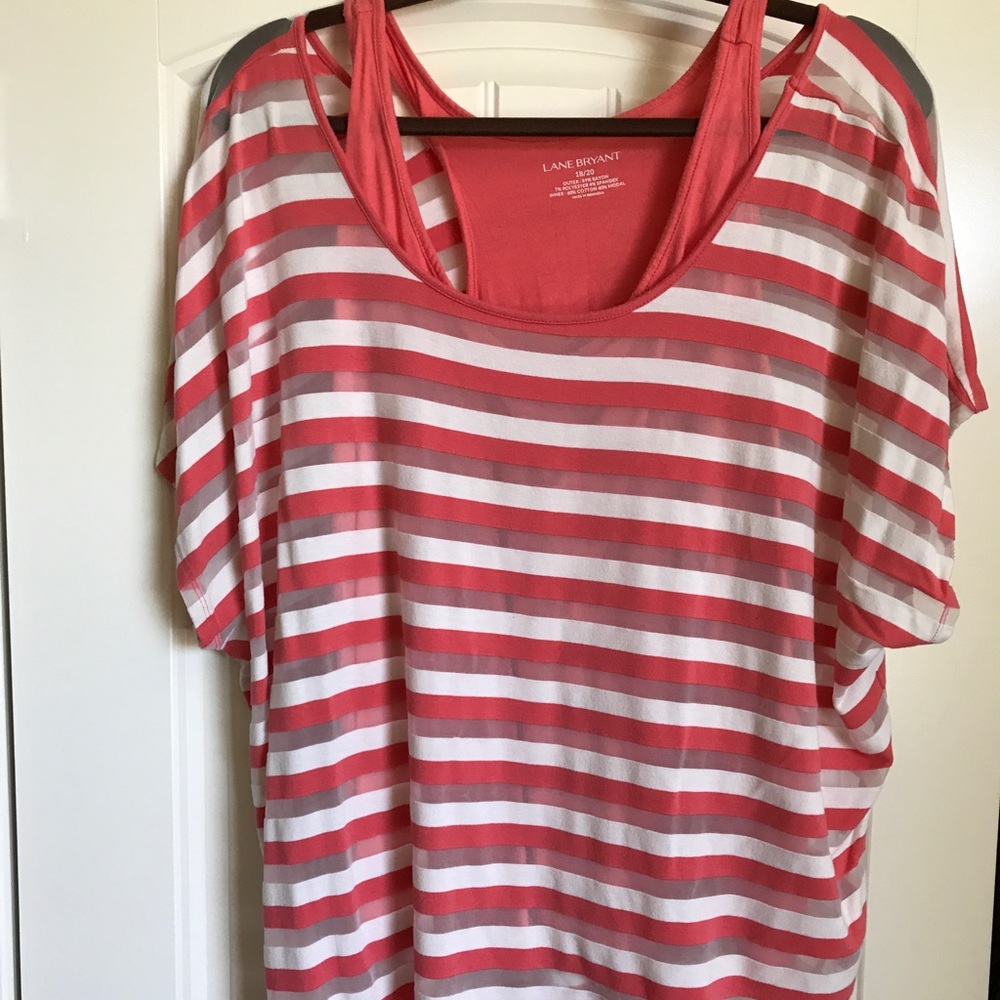 Sheer top with camisole built-in.