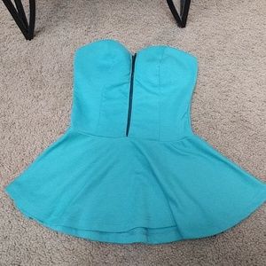 Turquoise Peplum top
