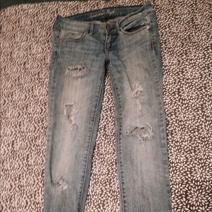 Distressed Light Wash Skinny Jeans