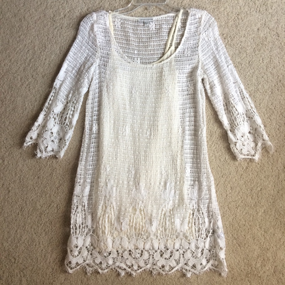 AE Crochet Shift Dress with Slip