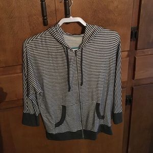 Stripped zip up hoodie