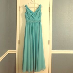 Alfred Angelo Bridesmaid Dress in "Pool" color.