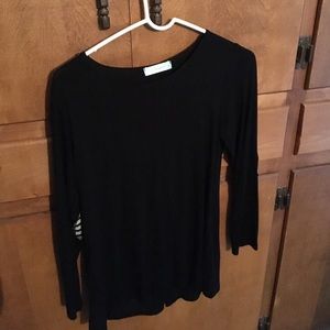 Black tunic with elbow patches, buttons on back