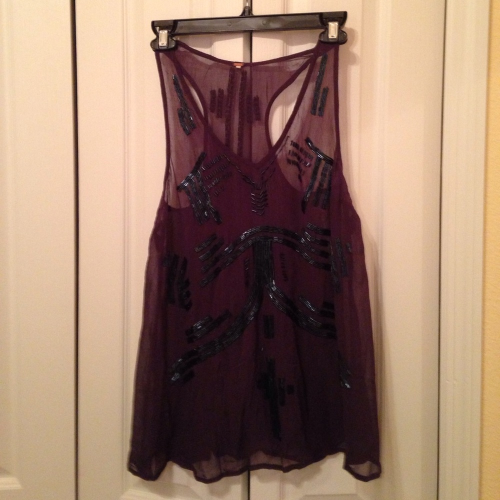 NWOT Free People beaded tunic