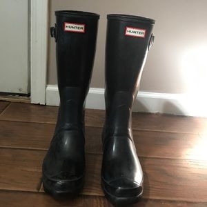 Black gloss HUNTER rain boots