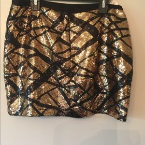 Victoria Secret skirt Black and gold sequin