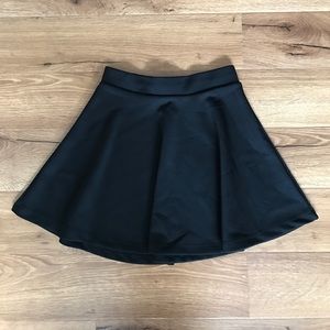 High Waisted Black Skater Skirt