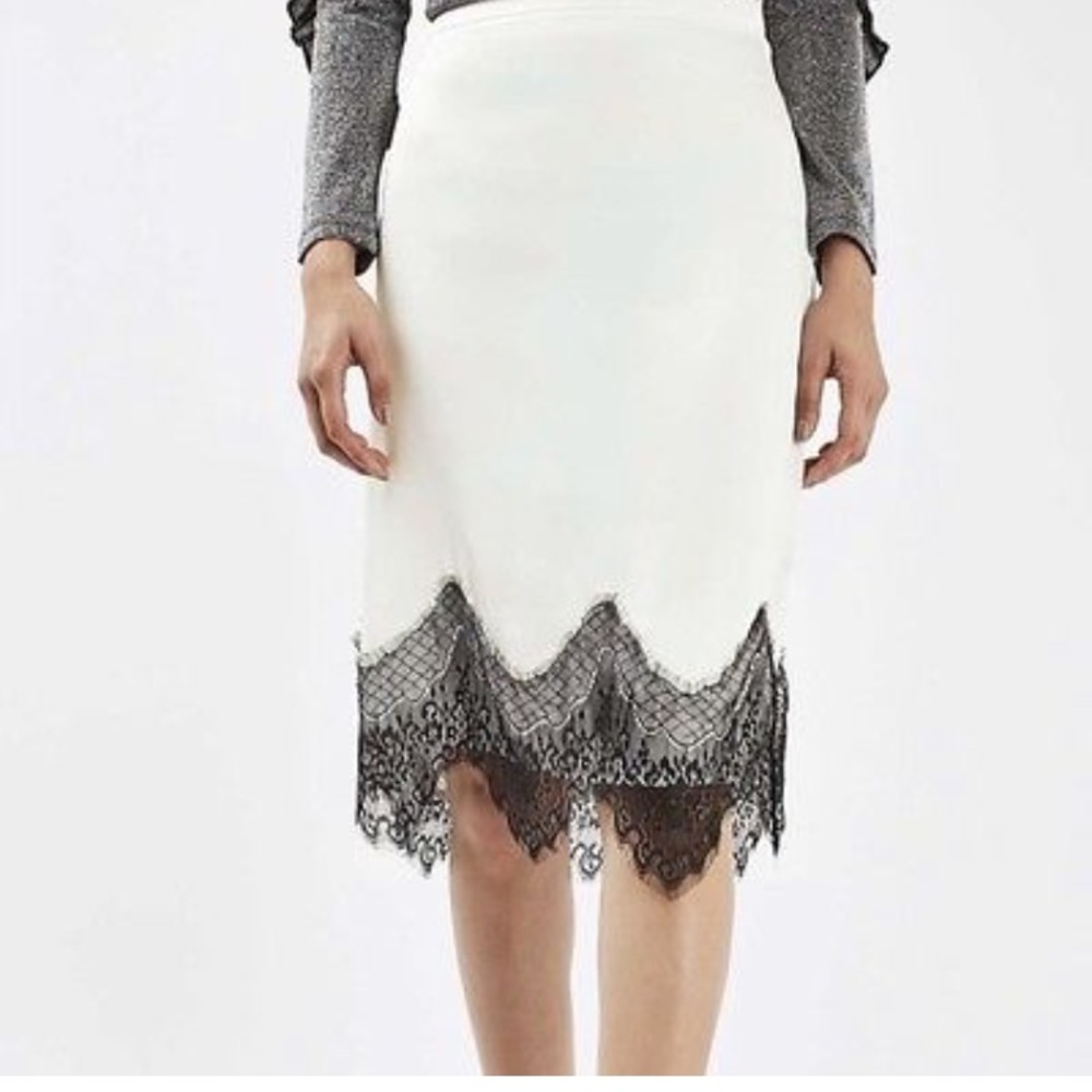 New Topshop White Silky Skirt