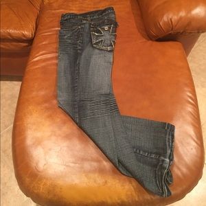 "Helix" Slim Bootcut Blue Jeans