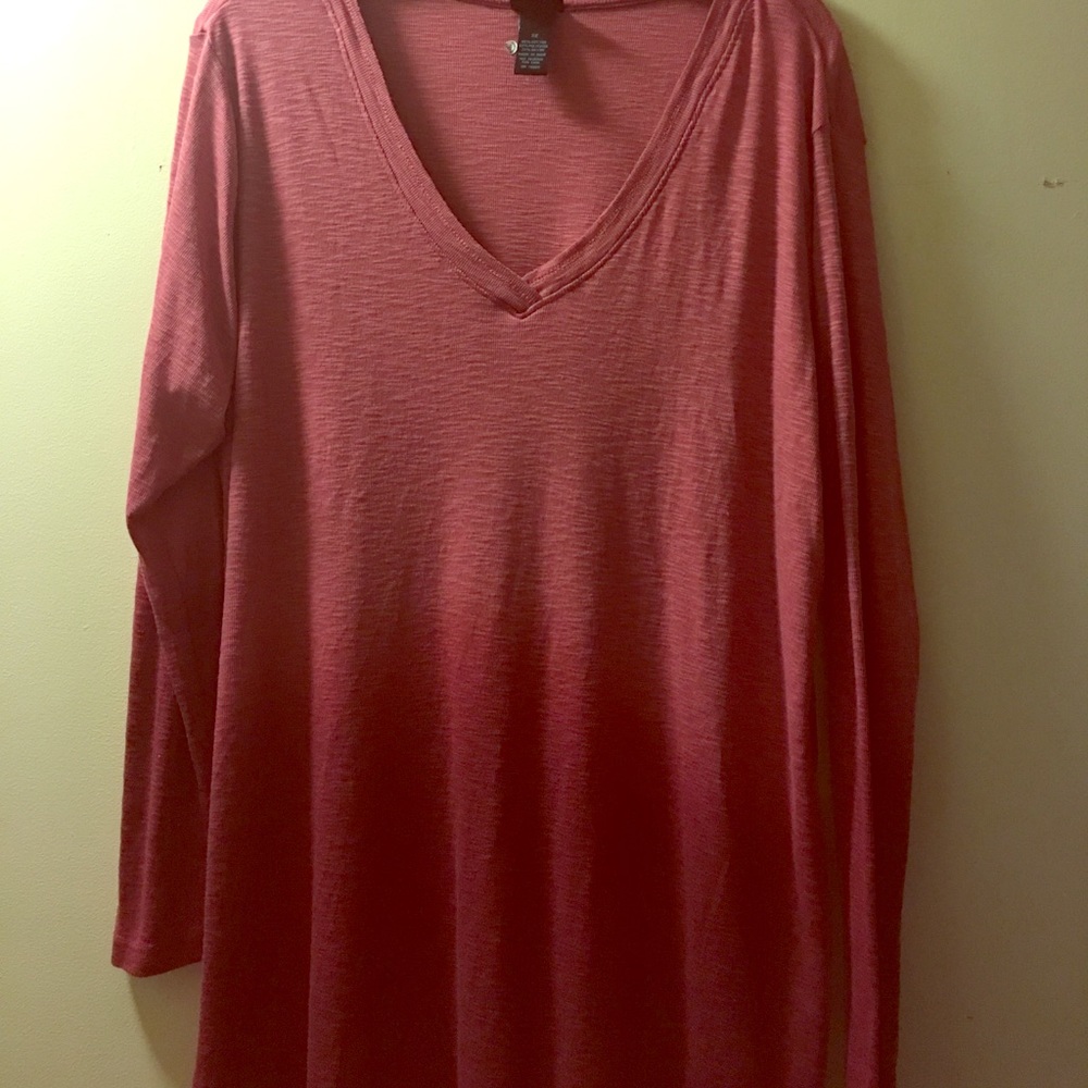 Pink ombre 3x thin long sleeve shirt new rue 21