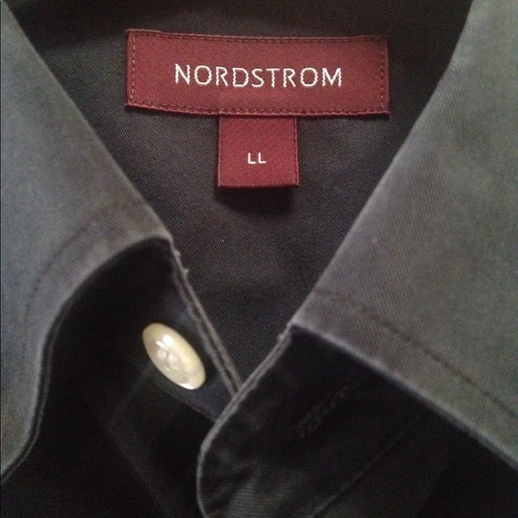 NORDSTROM BUTTONDOWN BLACK SHIRT SZ LARGE LONG - Picture 4 of 4