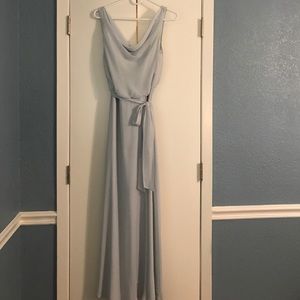 Elegant Full length gown in "Mist" color.