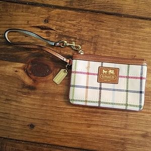 Coach small tattersall wristlet