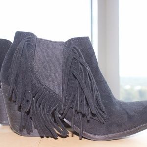 Matisse Fringe Bootie-Black-5.5