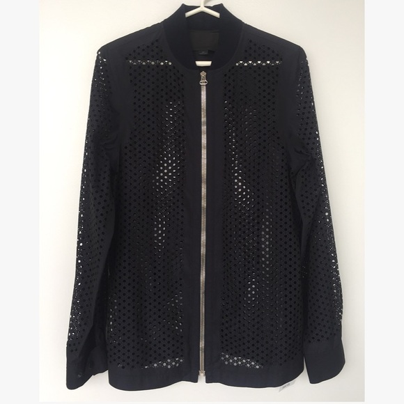Alexander Wang Hexagon Mesh Laser Cut Bomber - Picture 1 of 6