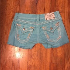Miss Me light blue shorts